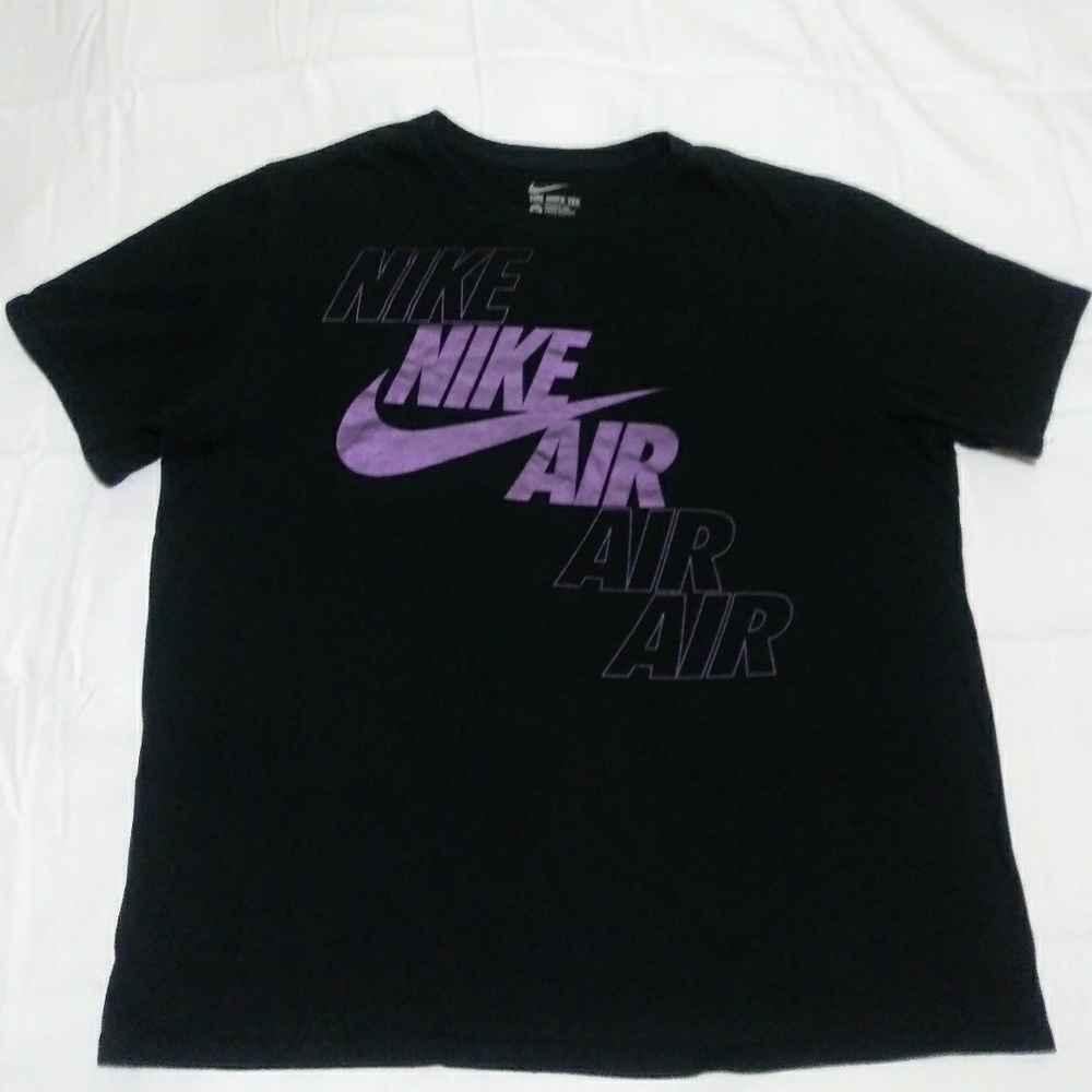 Men's Nike Black And Purple Logo Tee